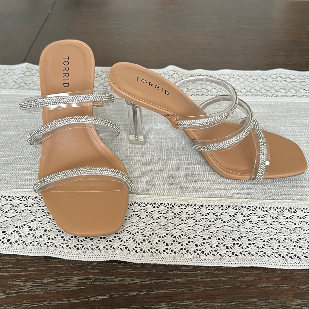 Lucite heeled sandal